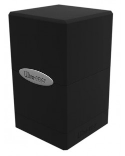 Cutie pentru cărți Ultra Pro Satin Tower - Black (100+ buc.)