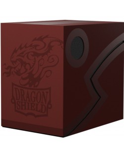 Cutie pentru carti de joc Dragon Shield Double Shell - Blood Red/Black (150 buc.)
