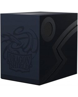 Cutie pentru carti de joc Dragon Shield Double Shell - Midnight Blue/Black (150 buc.)
