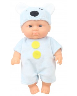 Papușă Moni Toys - Cu un costum de șoarece albastru, 20 cm