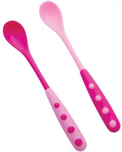 Lorelli Baby Care Linguri cu mâner lung - 2 bucăți, roz