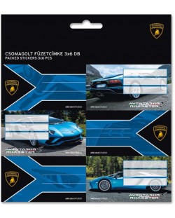 Set etichete scolare Ars Una - Lamborghini, 18 bucati