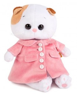 Jucarie de plus Budi Basa - Pisica Li-Li, bebe, cu palton roz, 20 cm