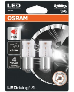 Becuri auto LED Osram - LEDriving, SL, Roșii, P21W, 1.4W, 2 bucăți, roșii