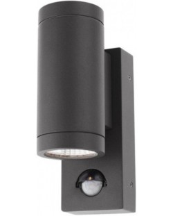 Aplică LED exterior cu senzor Smarter - Vince 9453, IP54, 240V, 2x3W, gri închis