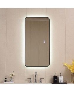 Oglindă de perete cu LED Inter Ceramic - ICL 1851, 50 x 100 cm, negru