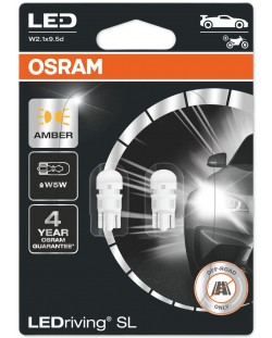Becuri auto LED Osram - LEDriving, SL, Amber, W5W, 1W, 2 bucăți, galbene
