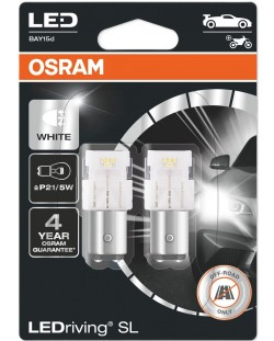 Becuri auto LED Osram - LEDriving, SL, P21/5W, 1.7W, 2 bucăți, albe