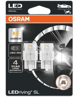 Becuri auto LED Osram - LEDriving, SL, Amber, W21/5W, 1.9W, 2 bucăți, galbene