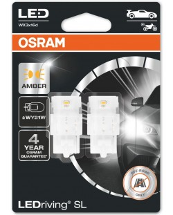 Becuri auto LED Osram - LEDriving, SL, Amber, WY21W, 1.4W, 2 bucăți, galbene