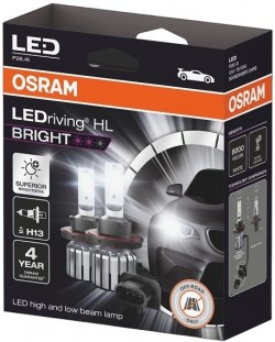 Becuri auto LED Osram - LEDriving, HL Bright, H13, 15/10W, 2 buc.