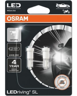 Becuri auto LED Osram - LEDriving, SL, W2.3W (T5), 0.25W, 2 bucăți, albe