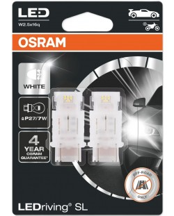 Becuri auto LED Osram - LEDriving SL, P27/7W, 1.7W, 2 bucăți, albe