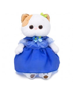 Jucarie de plus Budi Basa - Pisica Li-Li, cu rochie albastra, 24 cm