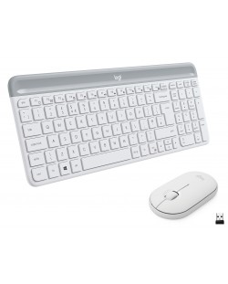 Set mouse wireless si tastatura Logitech - Combo MK470, alb