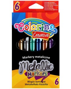 Markere Colorino Creative - 6 culori, metalic