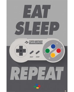 Poster maxi Pyramid - Nintendo (Eat Sleep SNES Repeat)