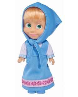 Papusa Simba Toys - Masha cu rochita albastra si batic