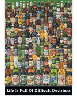 Poster maxi Pyramid - Life is Full of Difficult Decisions (Beer Bottles)