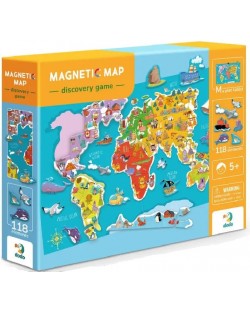 Joc magnetic Dodo - Harta lumii, 118 piese