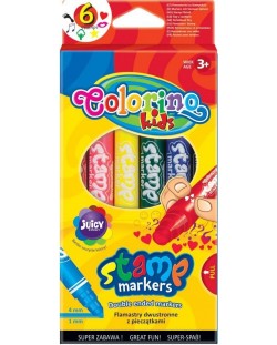 Markere cu stampile Colorino Kids - 6 culori	