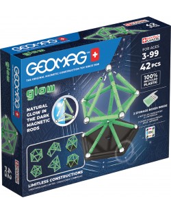 Constructor magnetic Geomag - Glow, 42 de piese