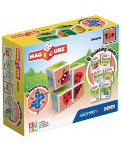 Cuburi magnetice Geomag - Insecte, 4 piese