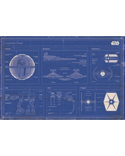 Poster maxi Pyramid - Star Wars - Imperial fleet blueprint