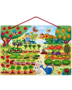 Puzzle magnetic Janod - Gradina mea, 70 piese