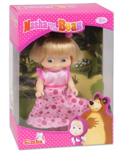Papusa Simba Toys - Masha cu rochita roz si codite