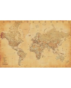 Poster maxi Pyramid - World Map (Vintage Style)