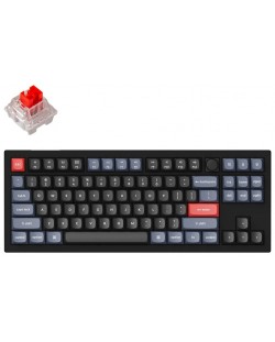 Tastatură mecanică Keychron - V3 TKL Knob QMK, Red, Frosted Black