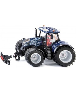 Jucărie metalică Siku - Tractor de Crăciun New Holland, 1:32
