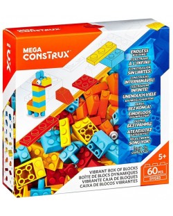 Set de construit Mega Construx Building Bricks - Vibrant Box, 60 de piese