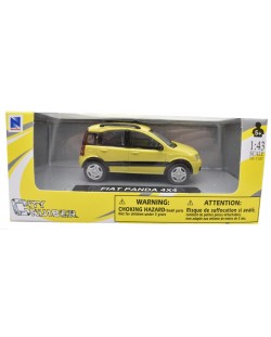 Mașinuță metalică Newray - Fiat Panda 4x4, galbenă, 1:43