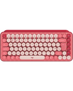 Tastatura mecanica  Logitech - POP Keys, wireless, roz