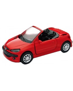 Mașinuță din metal Newray - Peugeot 206 CC, roșie, 1:32