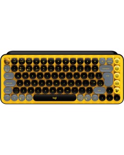 Tastatura mecanica Logitech - POP Keys, wireless, galbena/ neagra