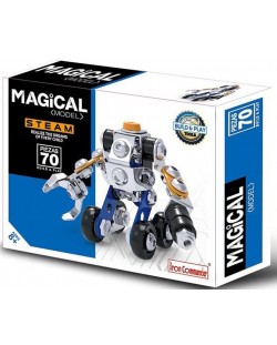 Constructor din metal Raya Toys - Magical Model, robot, 70 de piese