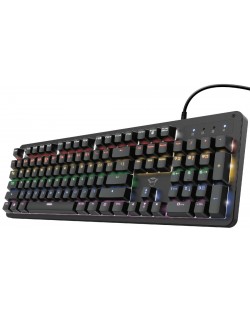 Tastatura mecanica Trust - GXT 863, Outemu Red, LED, neagra