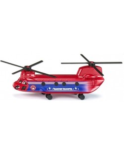 Jucarie metalica Siku - Elicopter de transport, rosu