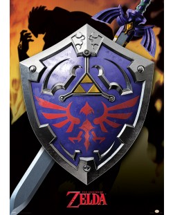 Poster cu efect metalic Pyramid Games: The Legend of Zelda - Hylian Shield