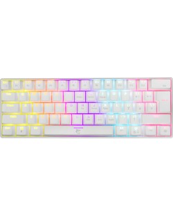 Tastatură mecanică White Shark - SHINOBI, Blue Switches, LED, alb