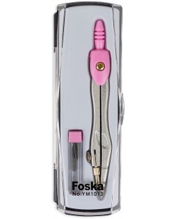 Busola din metal Foska - In cutie, 12 cm, roz