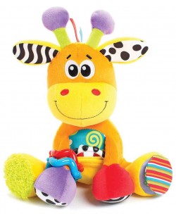 Jucarie moale Playgro -Girafa cu activitati, de imbratisat, 30 cm