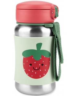 Sticlă metalică Skip Hop Spark Style - Strawberry, 350 ml 