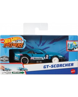 Mașinuță metalică Hot Wheels Pull-Back Speeders - GT Scorcher, 1