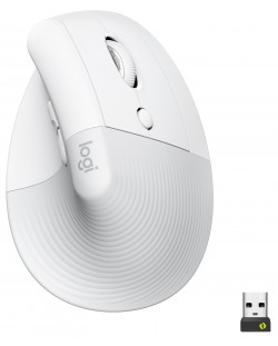 Mouse Logitech - Lift Vertical EMEA, optic, wireless, alb