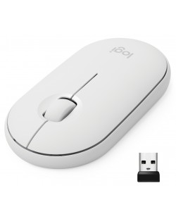 Mouse Logitech - Pebble M350, optic, 1000 dpi, wireless, alb