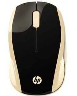 Mouse HP - 200 Silk Gold, optic, wireless, negru/auriu